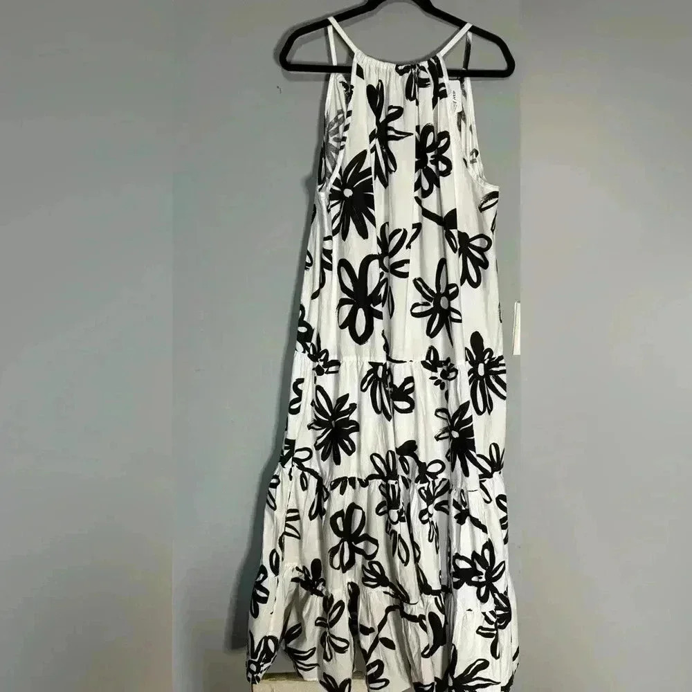 Topshop tiered poplin oversized maxi dress in large daisy - Medium - Picture 4 of 9